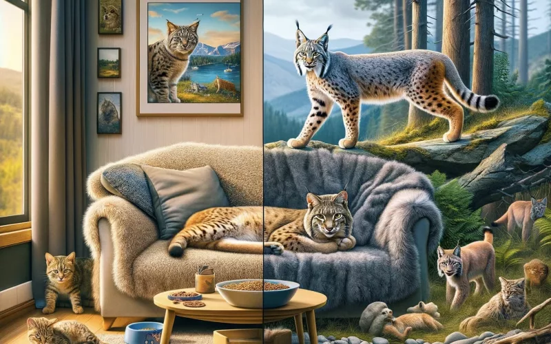 Salon cosy avec chats et nature.