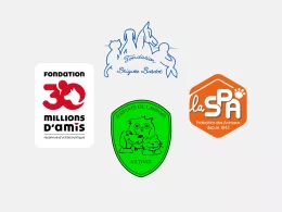 Logos d'organisations de protection animale en France.